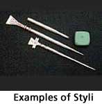 Example of styli